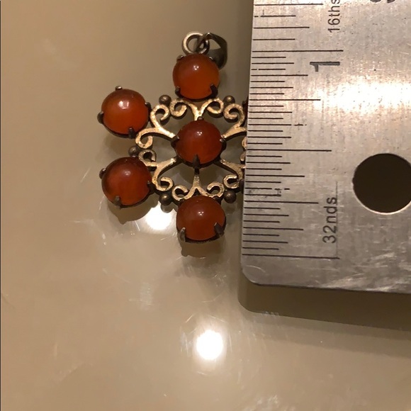 ♣️♠️🟥Vintage silver and carnelian pendant - Picture 7 of 10